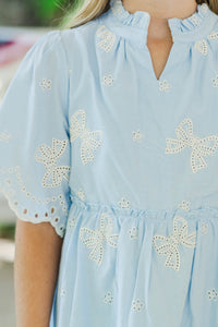 Girls: The Stephanie Light Blue Eyelet Dress