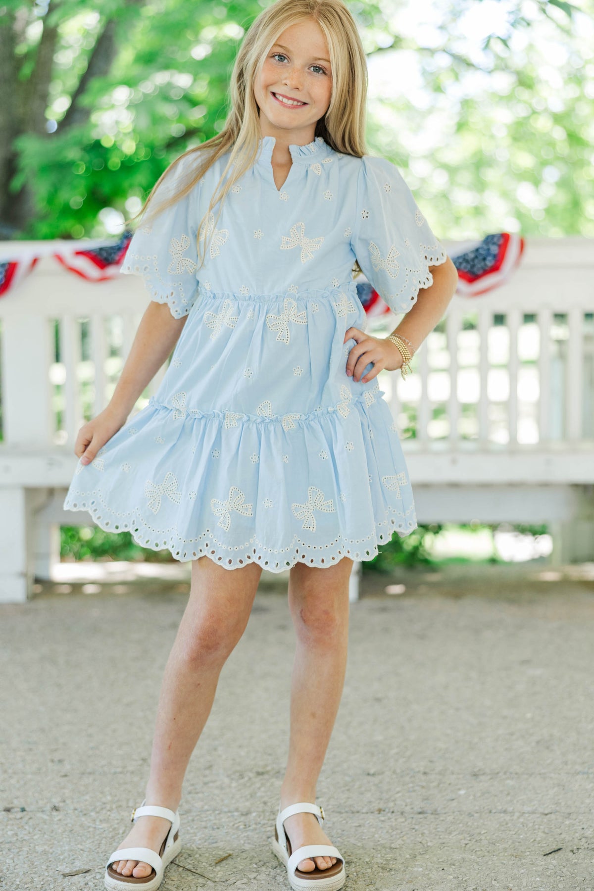 Girls: The Stephanie Light Blue Eyelet Dress – Shop the Mint
