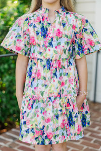 Girls: The Stephanie Pink Floral Babydoll Dress