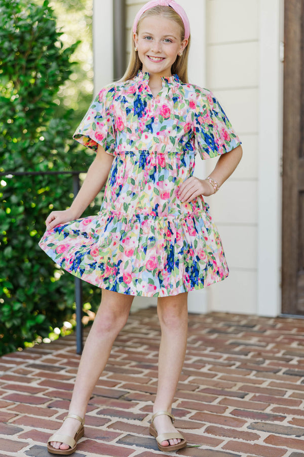 Girls: The Stephanie Pink Floral Babydoll Dress