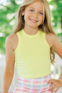 Girls: Catch Me If You Can Yellow Ribbed Tank