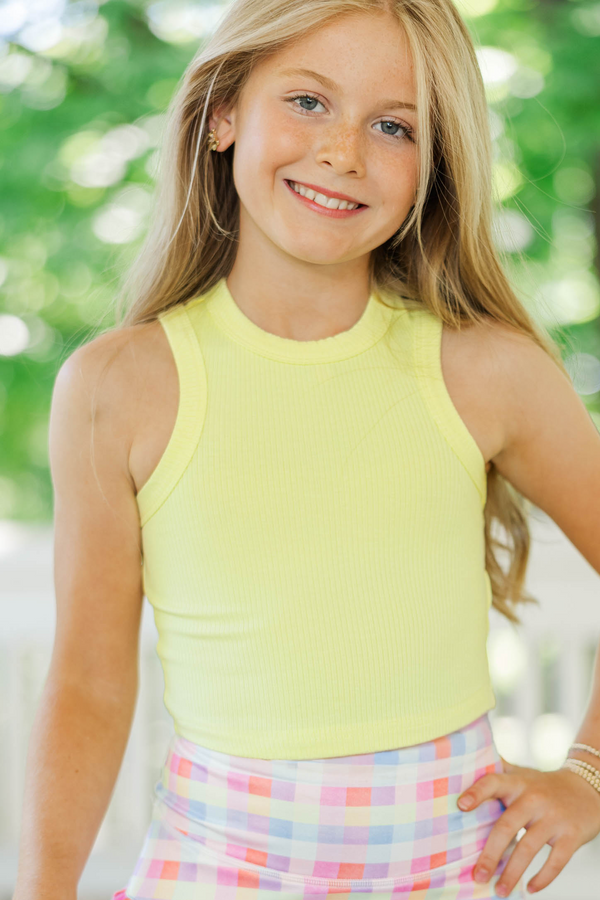Girls: Catch Me If You Can Yellow Ribbed Tank