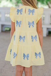 Girls: Sweet Nature Yellow Sequin Babydoll Dress