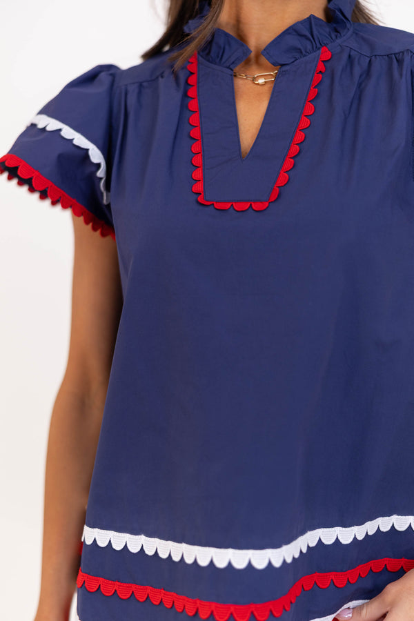 Have Some Fun Navy Blouse