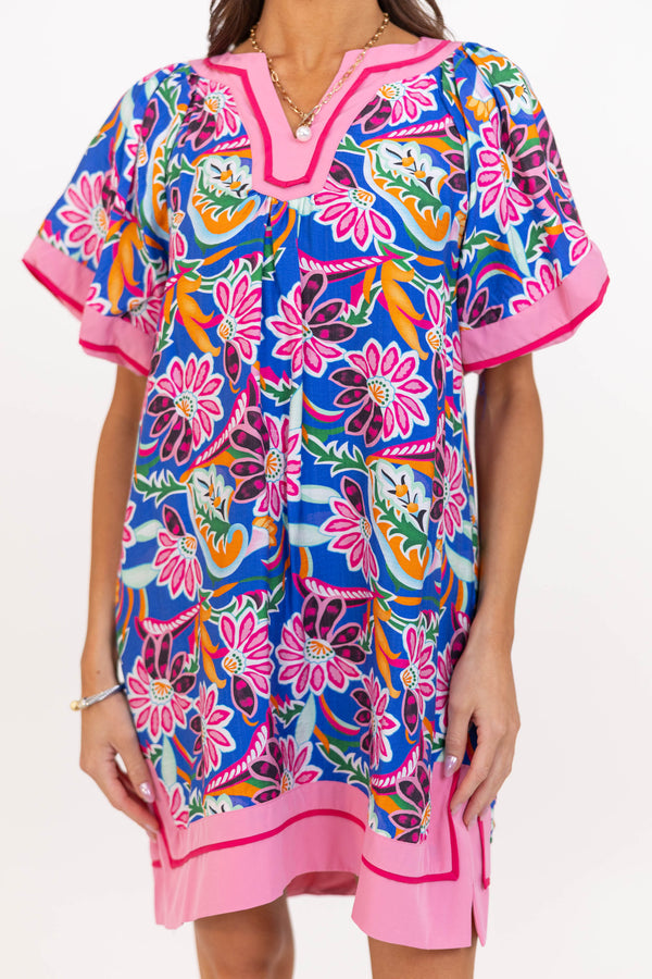 For Now And Then Blue Floral Dress