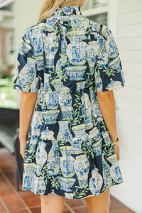 Feeling Your Best Navy Chinoiserie Dress