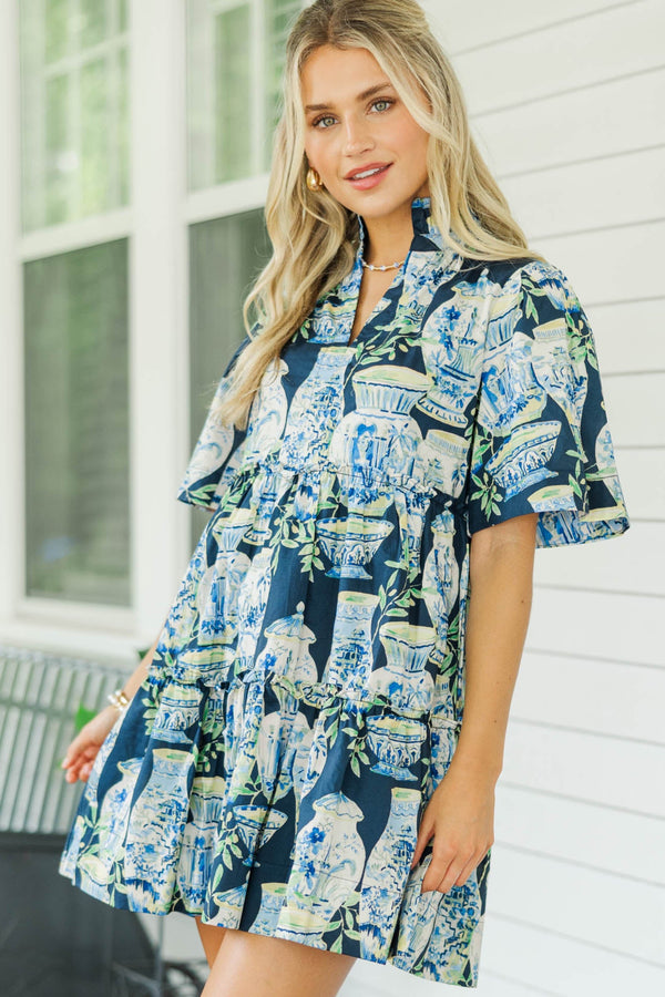 Feeling Your Best Navy Chinoiserie Dress – Shop the Mint