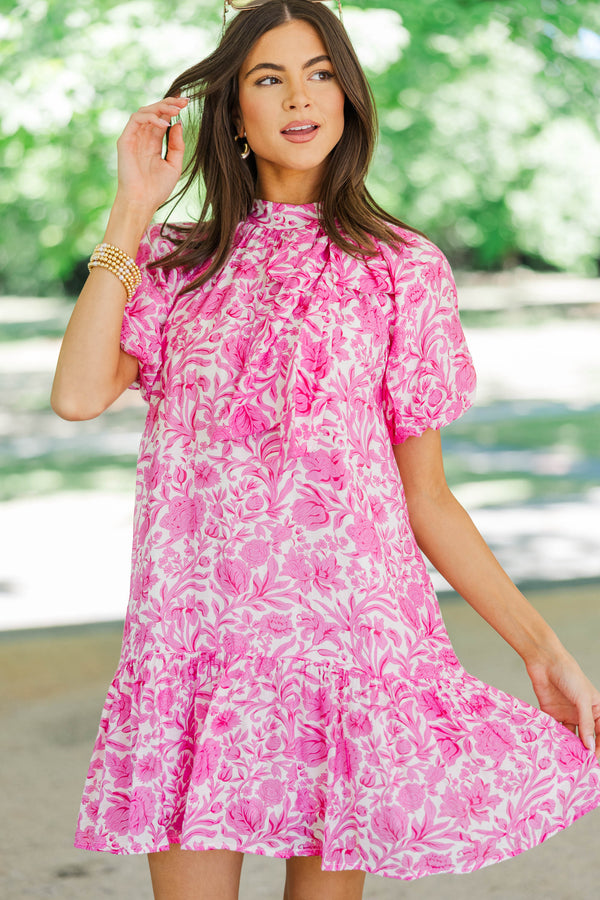 For The Record Pink Floral Dress
