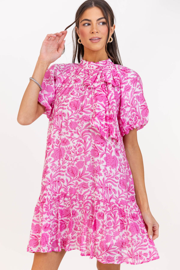 For The Record Pink Floral Dress