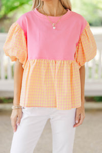 More Than A Feeling Pink Gingham Blouse