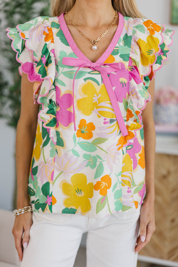 NURSING COLLECTION: Dance In The Wind Pink Floral Blouse