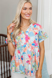 NURSING COLLECTION: Through It All Blue Toile Blouse