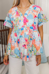 NURSING COLLECTION: Through It All Blue Toile Blouse