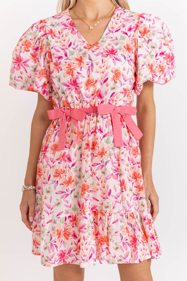 For A Change Pink Floral Dress