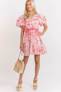 For A Change Pink Floral Dress