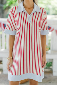 Make Your Day Red Striped Dress