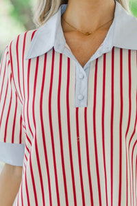 Make Your Day Red Striped Dress