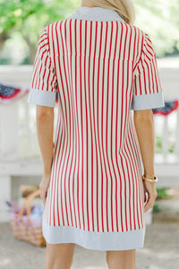 Make Your Day Red Striped Dress
