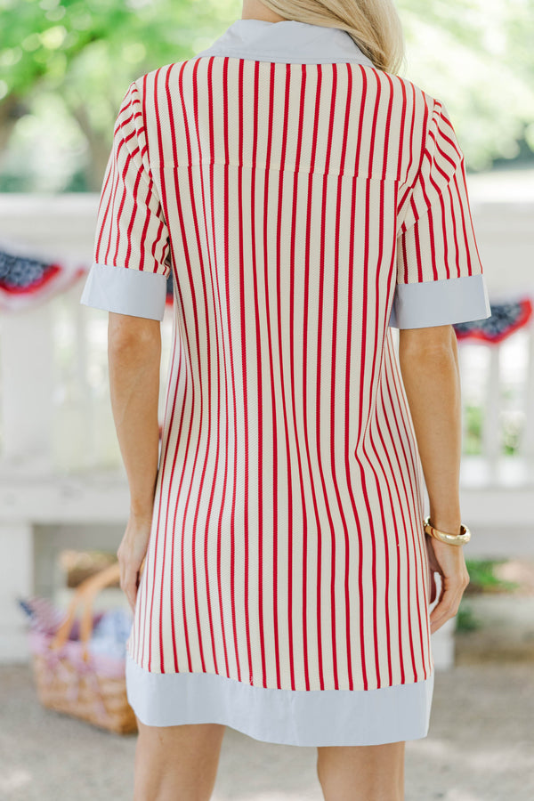 open lace back dress Make Your Day Red Striped Dress – Shop the Mint