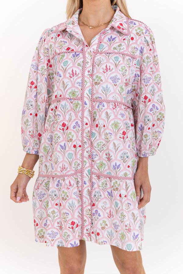 On Your Way Red Medallion Dress