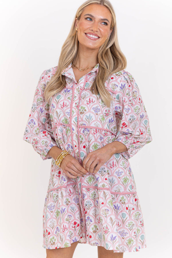 On Your Way Red Medallion Dress