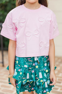 Girls: The Alyson Pink Bow Tee