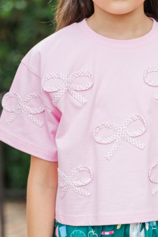 Girls: The Alyson Pink Bow Tee