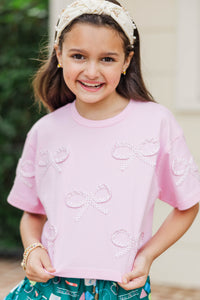Girls: The Alyson Pink Bow Tee