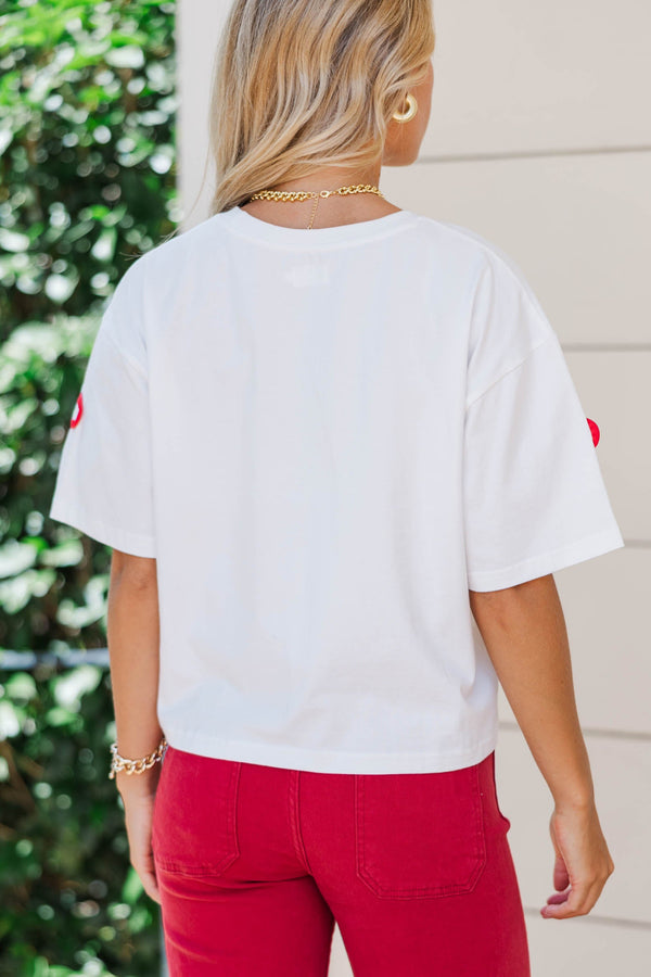 The Wardrobe Must White And Red Bow Tee