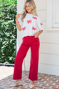 The Wardrobe Must White And Red Bow Tee