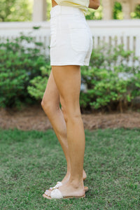 At A Moment’s Notice White Shorts