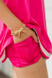 Girls: Go All In Fuchsia Sleeveless Tennis Dress