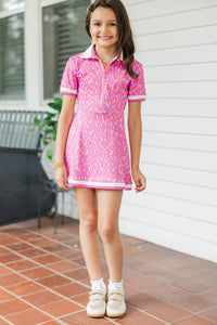 Girls: On The Run Pink Abstract Tennis Dress