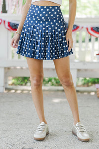 The Sadie Navy Polka Dot Skort
