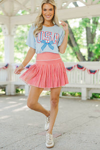 The Sadie Red Striped Skort