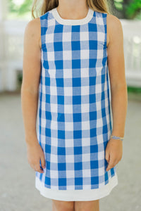 Girls: High Style Royal Blue Medallion Shift Dress