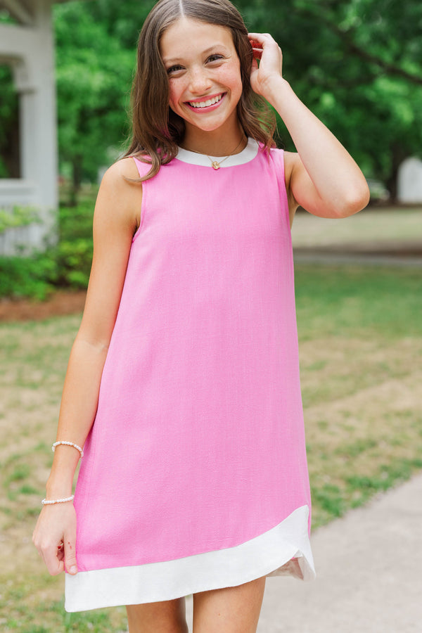 Girls: At The Edge Pink Shift Dress – Shop the Mint