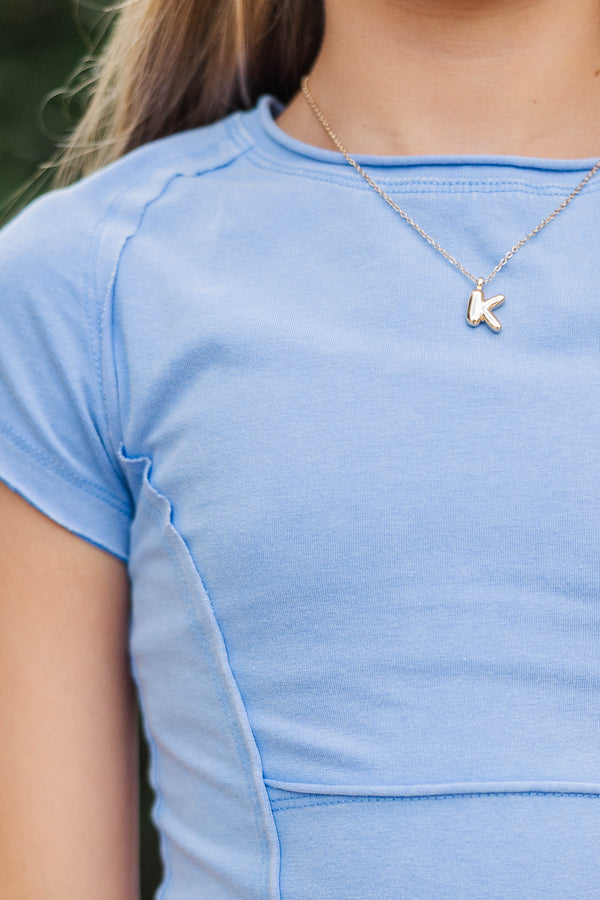 Girls: Never Slowing Down Blue Top