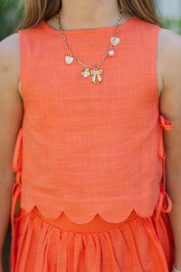 Girls: From The Inside Out Orange Scalloped Tank