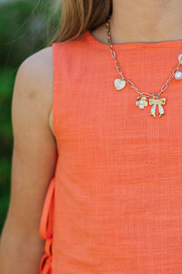 Girls: From The Inside Out Orange Scalloped Tank
