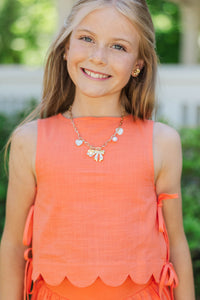 Girls: From The Inside Out Orange Scalloped Tank
