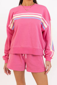 The Weekend Pink Striped Sweatshirt