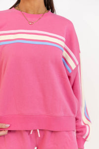 The Weekend Pink Striped Sweatshirt