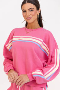 The Weekend Pink Striped Sweatshirt