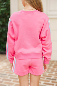 Girls: The Weekend Pink Striped Sweatshirt