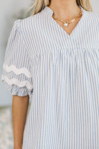 NURSING COLLECTION: Can't Give You Up Light Blue Striped Blouse