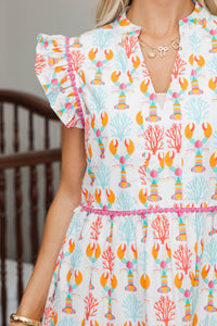 NURSING COLLECTION: Created Beauty White Lobster Midi Dress