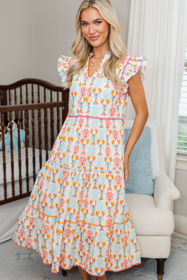 NURSING COLLECTION: Created Beauty White Lobster Midi Dress – Shop the Mint