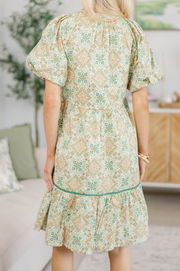 NURSING COLLECTION: The Traveler Peach Medallion Dress, Small - The Mint Julep Boutique