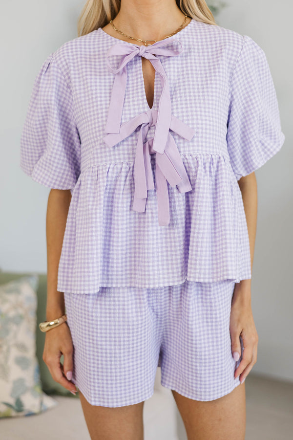 NURSING COLLECTION: Wherever You Go Purple Gingham Set
